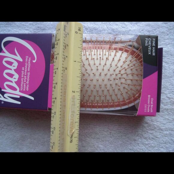 Goody Oval Cushion Copper Stiff Metal Pin Wire Bristles Shine On Fine Hair Brush - Picture 3 of 13